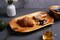 Natural Fir Root Wood Dish Bowl, Handmade Wood Serving Platter Tray Plate,Wooden Plates for Sandwich Bread Fruit Salad Snack Dough Candy Serving Appetizer Display (11.4"x7.5")